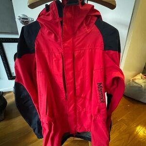 Marmot Vibrant Red and Black Hooded Jacket